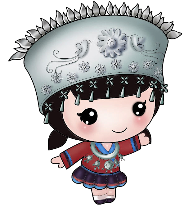 苗族女孩卡通小人
