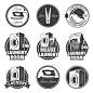 Free vector set of vintage laundry emblems, labels and designed elements.