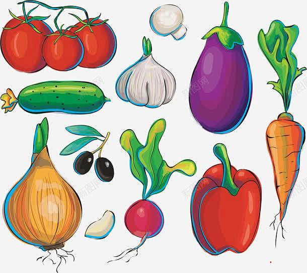 手绘卡通蔬菜高清素材 png 设计图片 ...