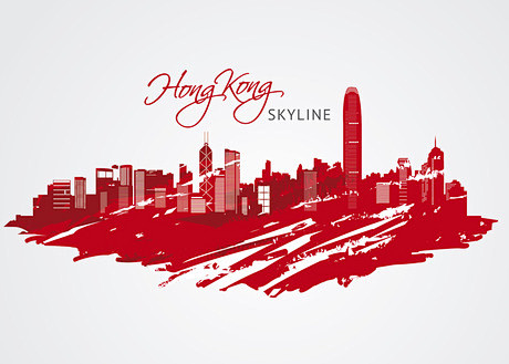 香港彩色手绘城市-矢量-视觉中国下吧