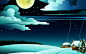 General 1920x1200 night Moon winter artwork