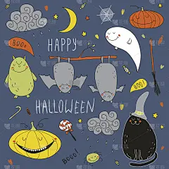 矢量手绘万圣节集