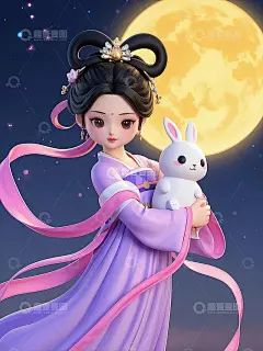 中秋节嫦娥人物高清模板免费下载-趣麦麦图