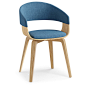 Amazon.com - SIMPLIHOME Lowell 17 Inch Mid Century Modern Bentwood Dining Chair with Light Wood in Blue Polyester linen, For the Dining Room - Chairs