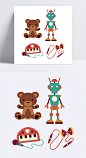 矢量卡通幼儿益智玩具设计|小熊,机器人,电子琴,卡通玩具,玩具设计,玩具图标,儿童玩具,生活百科,休闲娱乐,卡通元素,手绘/卡通