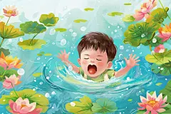 小学生防溺水插画