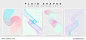 Pastel Covers Set with Abstract Fluid Waves. Modern Minimalistic Vector Illustration for Placard, Flyer, Banner, Report,Presentation. Abstract Futuristic Design with Holographic Colors and Copy Space.