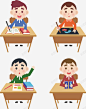 卡通学习的小男孩矢量图 免费下载 页面网页 平面电商 创意素材