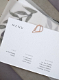 Modern Wedding Menu Design with Tropical Leafy Overlay