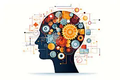 齿轮转动办公企业精神扁平风插画