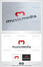 Music Media M Letter Logo - Letters Logo Templates