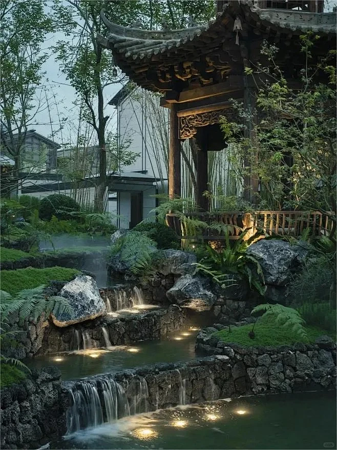 私家庭院|中式园林假山水景 - 小红书-花瓣网