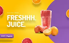 多彩彩色鲜艳健康水果果汁创意海报高清PSD素材 (4)