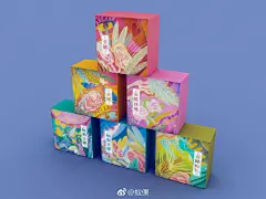 中秋 画的第一款礼盒 是云腿小团圆 

还给附赠的贴纸 画了手机壁纸 

行动诠释什么叫一整套  ​​​​