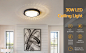 42W LED Flush Mount Ceiling Light, Linour 19 inch Matte Black Crystal Flush Mount Light Fixture 3000K~4000K Color Temperature Change Energy Saving Round Flat Panel Light for Foyer Bedroom Living Room - - Amazon.com