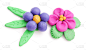 Plasticine flowers.