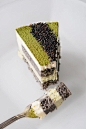 Matcha Goma Mousse Cake (Green Tea-Black Sesame Mousse Cake)
