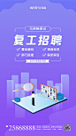 【源文件下载】 海报 线上招聘 互联网 创意 网络招聘 插画