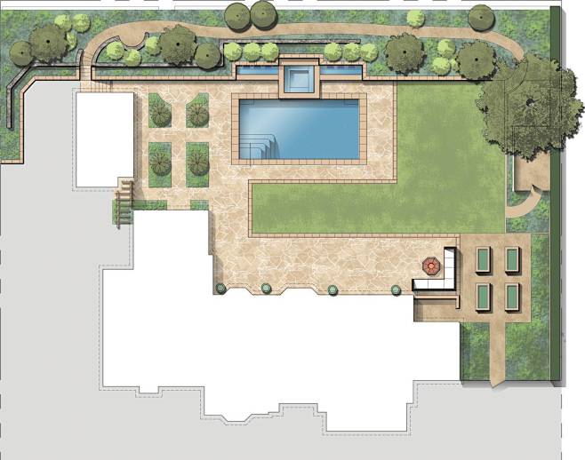 休闲优雅的带泳池的庭院-mooool设计