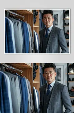 AI数字艺术西装定制西服店摄影图-众图网