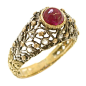BUCCELLATI Gold and Diamond Ruby Ring circa 1960@北坤人素材