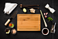 Photograph Asian food ingredients and cutting board top view by Kamil Zabłocki on 500px