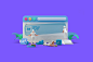 Ui Ux设计团队使用Web浏览器网站3D立体2.5D等轴等距UI插画插图