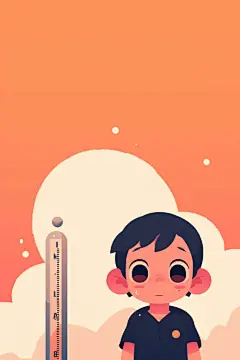 盛夏高温插画人物形象