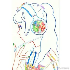 简约线条风女孩插画来... - @插画精选的微博 - 微博
