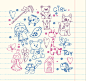 16款彩绘女孩玩具矢量素材，素材格式：AI，素材关键词：皇冠,蝴蝶,爱心,女孩,鱼,鸟,乌龟,长颈鹿,玩具,公主,猫咪,洋娃娃