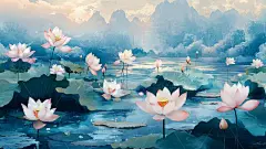 莲花灯插画插画荷花莲花