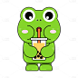 孟菲斯-动物元素贴纸-青蛙