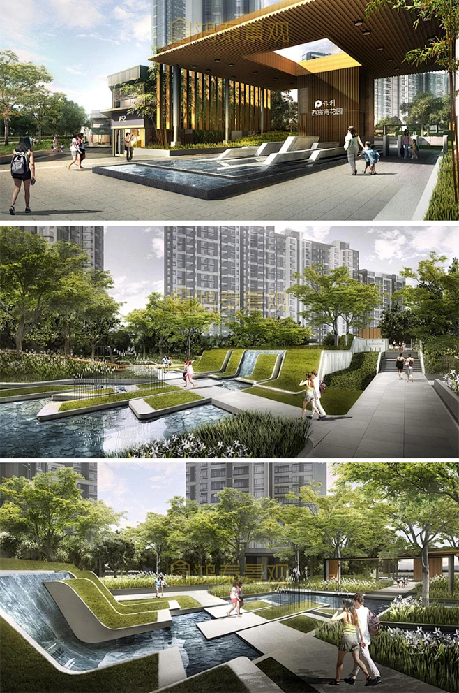 知名公司居住小区现代大区景观方案设计示范区售楼部景观设计文本-淘宝网-花瓣网