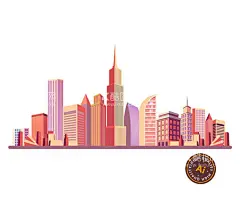 城市插画  - 源文件下载【酷图网】城市,现代城市,城市插画,都市,手绘城市,城市背景,城市剪影,高楼大厦,现代建筑,建筑插画,城市群,矢量城市