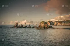 悬崖,海洋,西班牙,云,阿斯图里亚斯,自然,天空,水平画幅,地形,无人