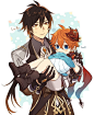 【已授权】
“看样子不是每个大人都擅长带孩子啊（笑）”

twi id：KokoTendon
原神超话 #钟离# #达达利亚# ​​​​