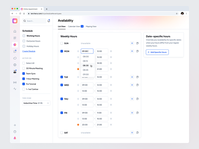 Availability Setup -...