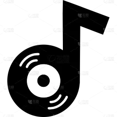 常规通用矢量单色黑色音乐音符图标贴纸元素素材
