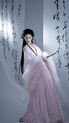 手机高清壁纸，书法美女，挥毫泼墨，娇柔妩媚 - 小红书