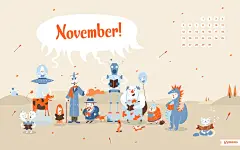 2012年11月份月历壁纸42157_卡通插画类_月历壁纸_图库壁纸_联盟素材