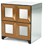 Tonal Silver And Bronze Mirrored Night Stand contemporary-nightstands-and-bedside-tables