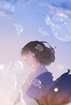 画师ajimita的作品，画风太清新了，画师P站地址O网页链接