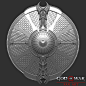 God Of War Kratos Shield Fan Art , AYOOB ANSARI : i like god of war game a lot so i thought to create some of there create as fan art,<br/>all model done in zbrush ,