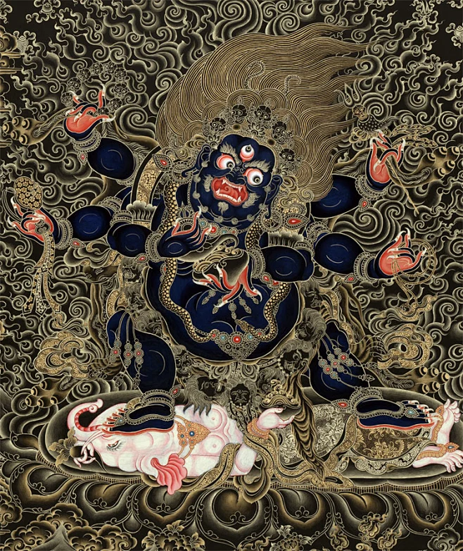 六臂玛哈嘎拉|大黑天唐卡[000454]_中国唐卡网-花瓣网