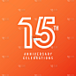 15 Th Anniversary Celebration Vector Template Desi