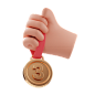 Holding bronze medal 金牌