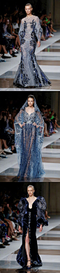 Ziad Nakad Couture F/W 2019. 水钻, 薄纱, 羽毛... 也是红毯礼服好手, 闪亮的高定魅力.✨ ​​​​