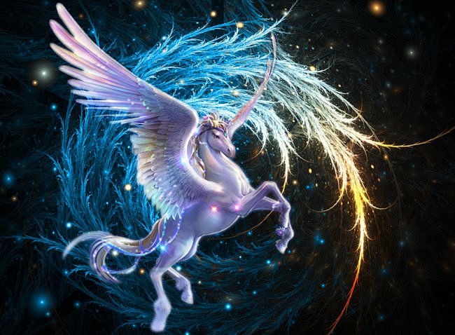 梦幻唯美星空独角兽图片星空独角兽梦幻唯美浪漫星空飞马天马独角兽