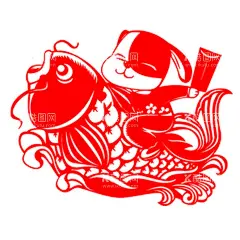 狗  - 源文件下载【酷图网】狗,生肖狗,十二生肖,鱼,动物,剪纸,窗花,矢量图,线描,设计,