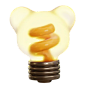 Bear Bulb  3D Icon